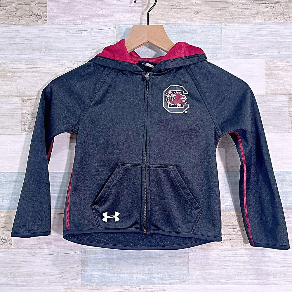 South Carolina Gamecocks Full Zip Tech Hoodie Jacket Black Under Armour Boy 5